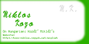 miklos kozo business card
